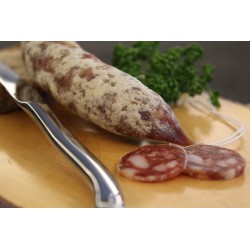 Dry cured sausage with cheese